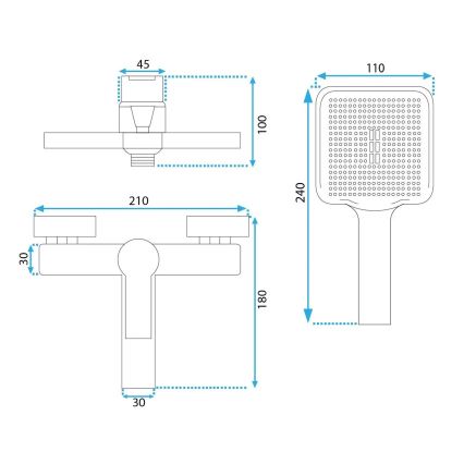 REA-B8747 - Conjunto para banheira ARGUS titânio