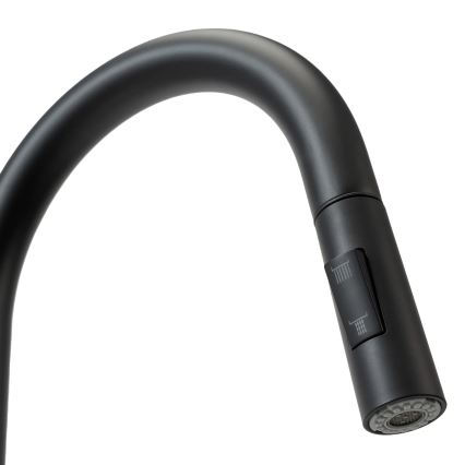 REA-B9147 - Torneira para lava-loiça com bica extraível FRESH 39,5 cm preto mate