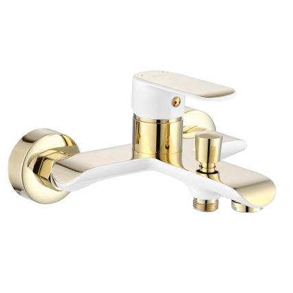 REA-B9932 - Conjunto para banheira BLOOM branco fosco/dourado