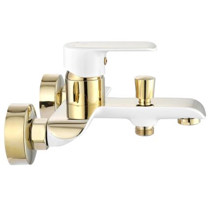 REA-B9932 - Conjunto para banheira BLOOM branco fosco/dourado