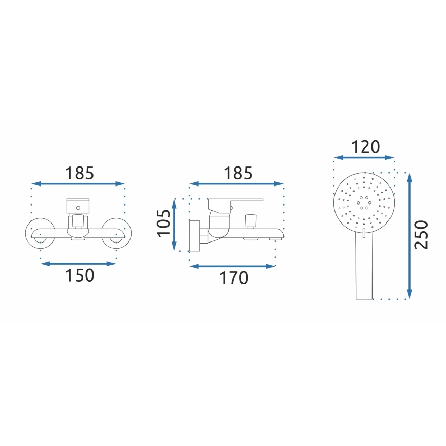 REA-B9932 - Conjunto para banheira BLOOM branco fosco/dourado