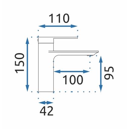REA-B9981 - Misturador para lavatório STORM 15 cm dourado