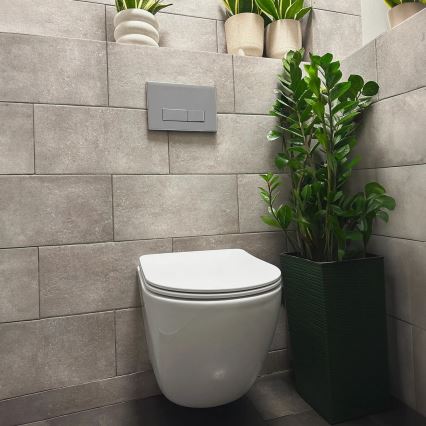 REA-C1259 - Sanita suspensa com assento CARLO MINI TORNADO RIMLESS cerâmica/branco brilhante