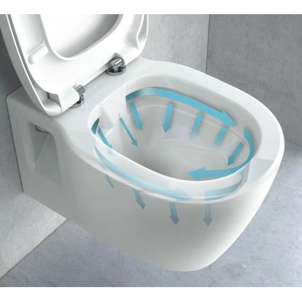 REA-C1400 - Sanita suspensa com assento CARTER RIMLESS cerâmica/branco