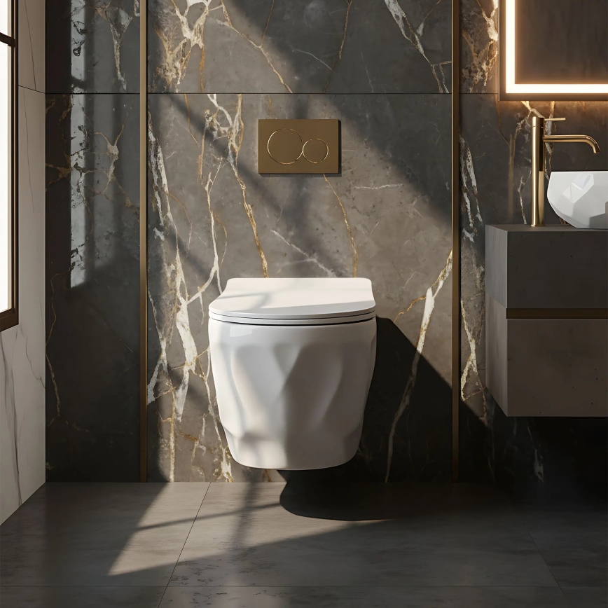 REA-C1652 - Sanita suspensa com assento GUSTAVO RIMLESS cerâmica/branco