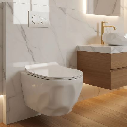 REA-C1652 - Sanita suspensa com assento GUSTAVO RIMLESS cerâmica/branco