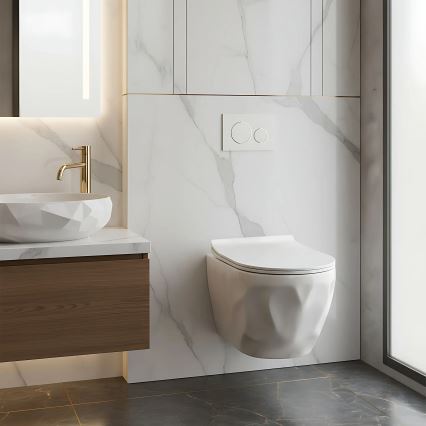 REA-C1652 - Sanita suspensa com assento GUSTAVO RIMLESS cerâmica/branco