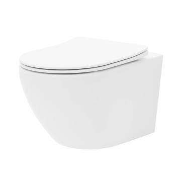 REA-C2760 - Sanita suspensa com assento CARLO FLAT MINI RIMLESS cerâmica/branco brilhante