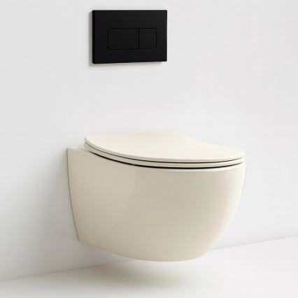 REA-C5500 - Sanita suspensa com assento CARLO MINI TORNADO RIMLESS cerâmica/creme