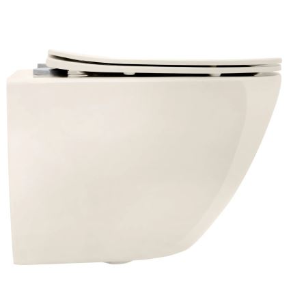 REA-C5500 - Sanita suspensa com assento CARLO MINI TORNADO RIMLESS cerâmica/creme