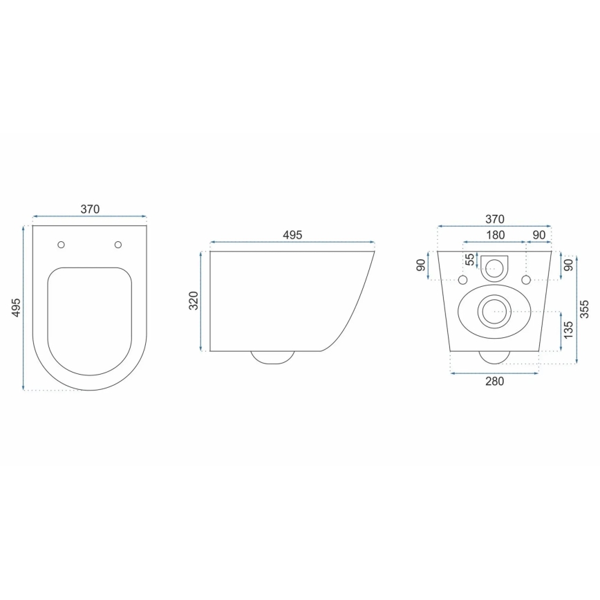 REA-C5500 - Sanita suspensa com assento CARLO MINI TORNADO RIMLESS cerâmica/creme