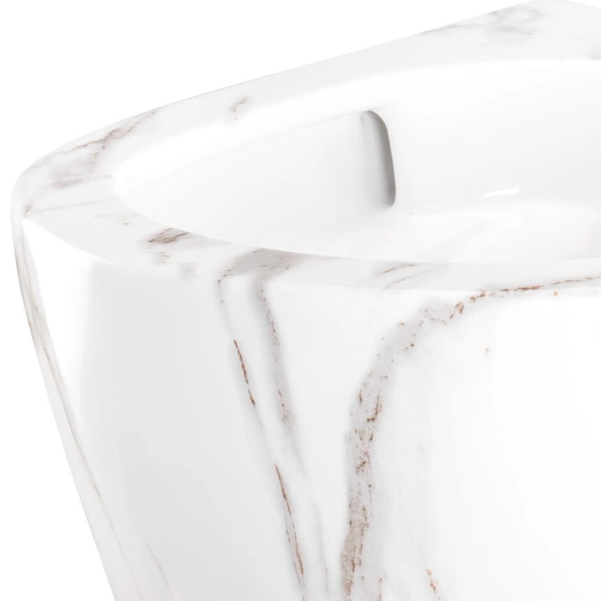 REA-C6390 - Vaso sanitário suspenso com assento CARTER TORNADO RIMLESS cerâmica/efeito pedra