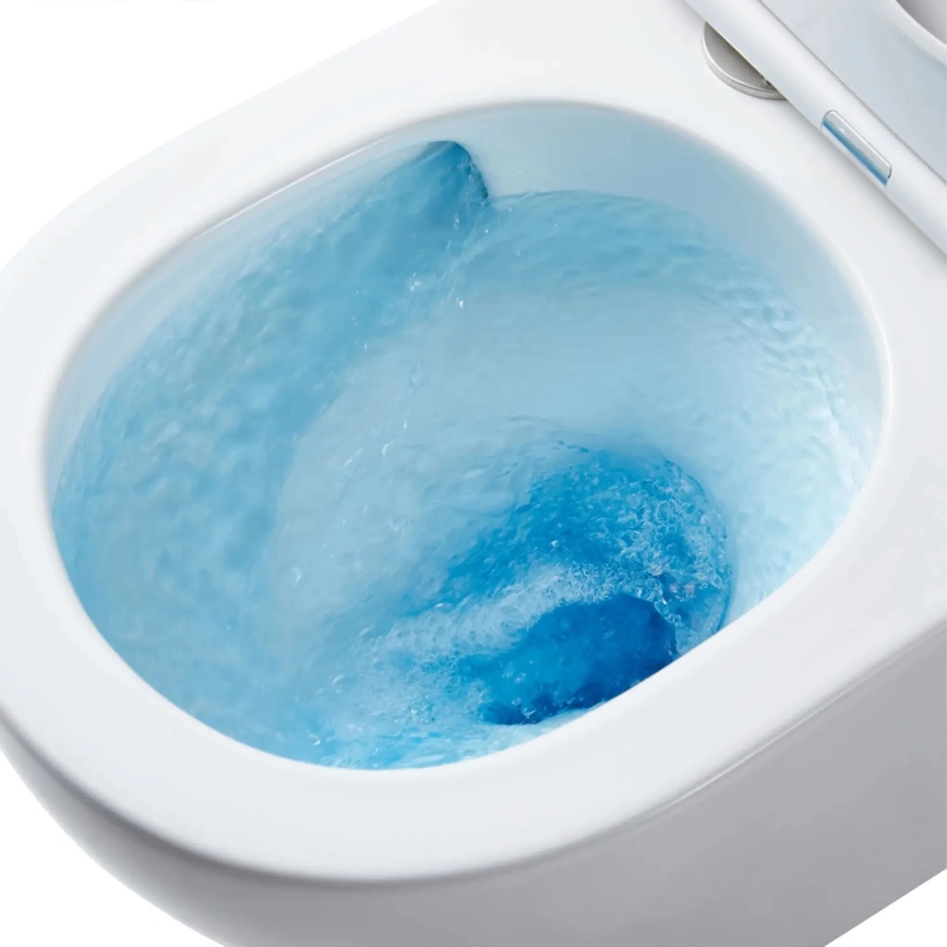 REA-C6390 - Vaso sanitário suspenso com assento CARTER TORNADO RIMLESS cerâmica/efeito pedra