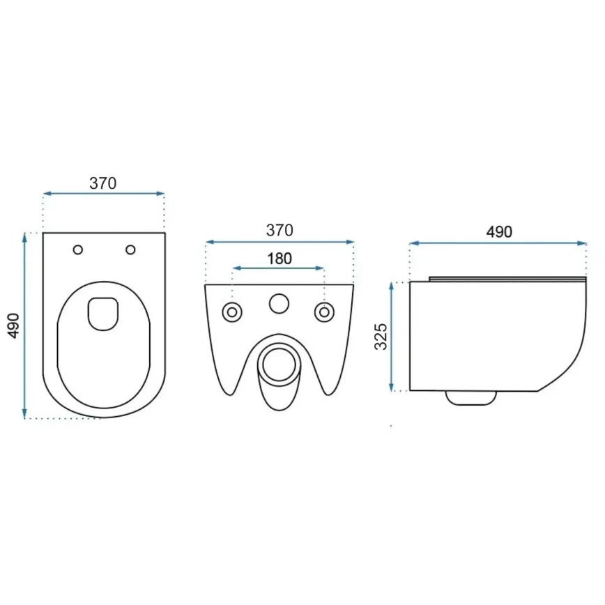 REA-C6390 - Vaso sanitário suspenso com assento CARTER TORNADO RIMLESS cerâmica/efeito pedra