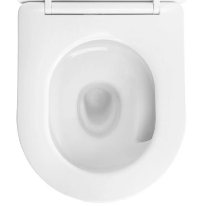 REA-C6806 - Sanita suspensa com assento CARLO MINI TORNADO RIMLESS cerâmica/branco/dourado