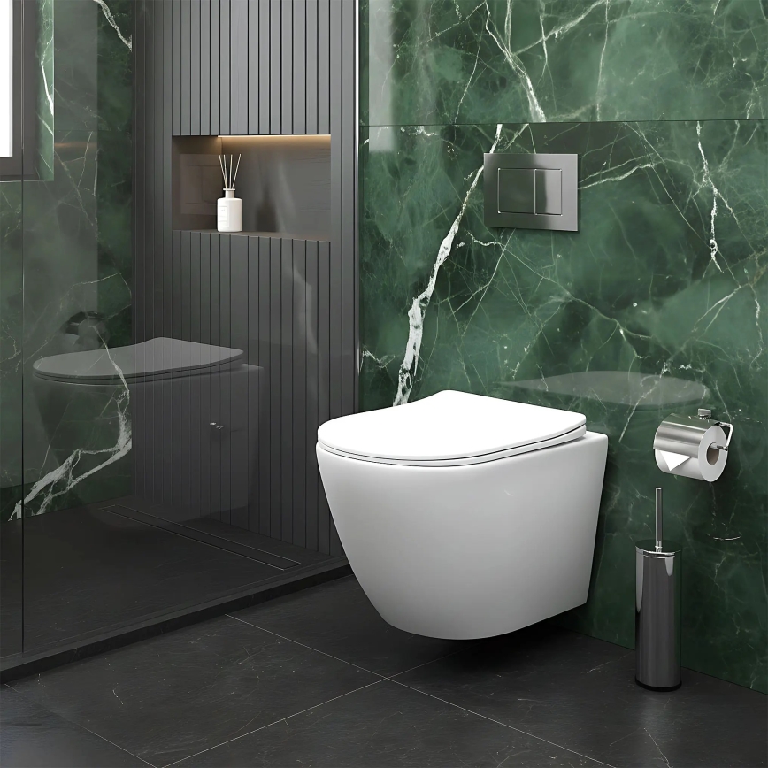 REA-C9701 - Sanita suspensa CARLO LUX com ducha higiénica e assento, cerâmica/branco