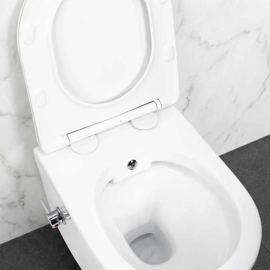 REA-C9701 - Sanita suspensa CARLO LUX com ducha higiénica e assento, cerâmica/branco