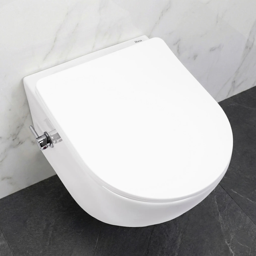 REA-C9701 - Sanita suspensa CARLO LUX com ducha higiénica e assento, cerâmica/branco
