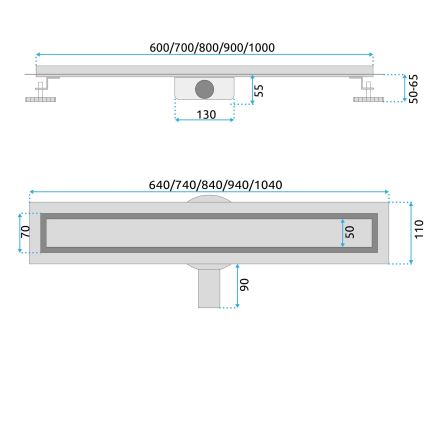 REA-G2743 - Ralo linear NEOX PRO 60 cm dourado