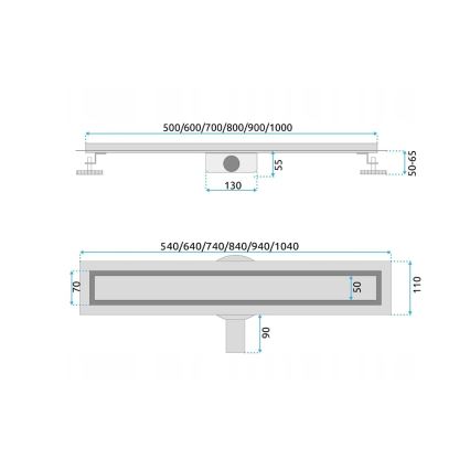 REA-G5809 - Calha de Drenagem NEOX PRO 80 cm em Aço Inoxidável