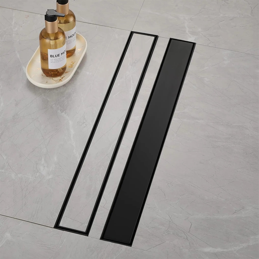 REA-G6600 - Ralo linear PURE NEOX 50 cm preto fosco