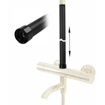 REA-K0880 - Barra de extensão para conjunto de chuveiro/banheira 51,5 cm preto mate