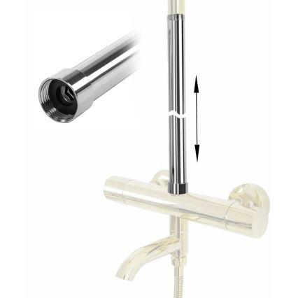 REA-K0881 - Barra de extensão para conjunto de duche/banheira 51,5 cm cromado brilhante