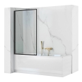 REA-K7633 - Painel móvel para banheira LAGOS 140x80 cm preto/transparente