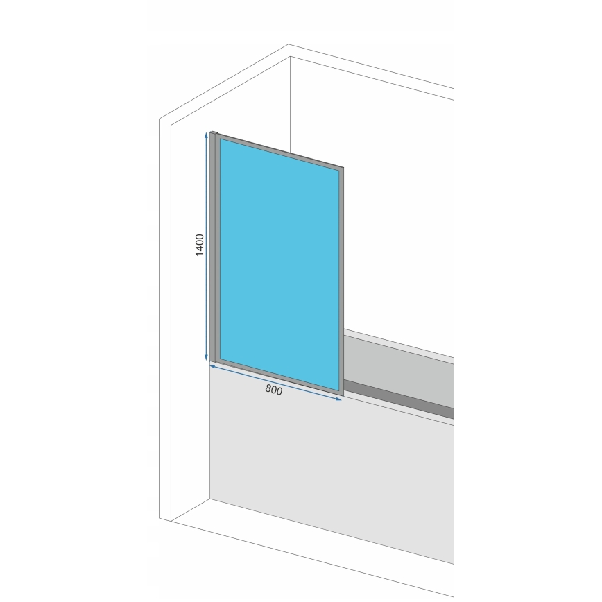 REA-K7633 - Painel móvel para banheira LAGOS 140x80 cm preto/transparente