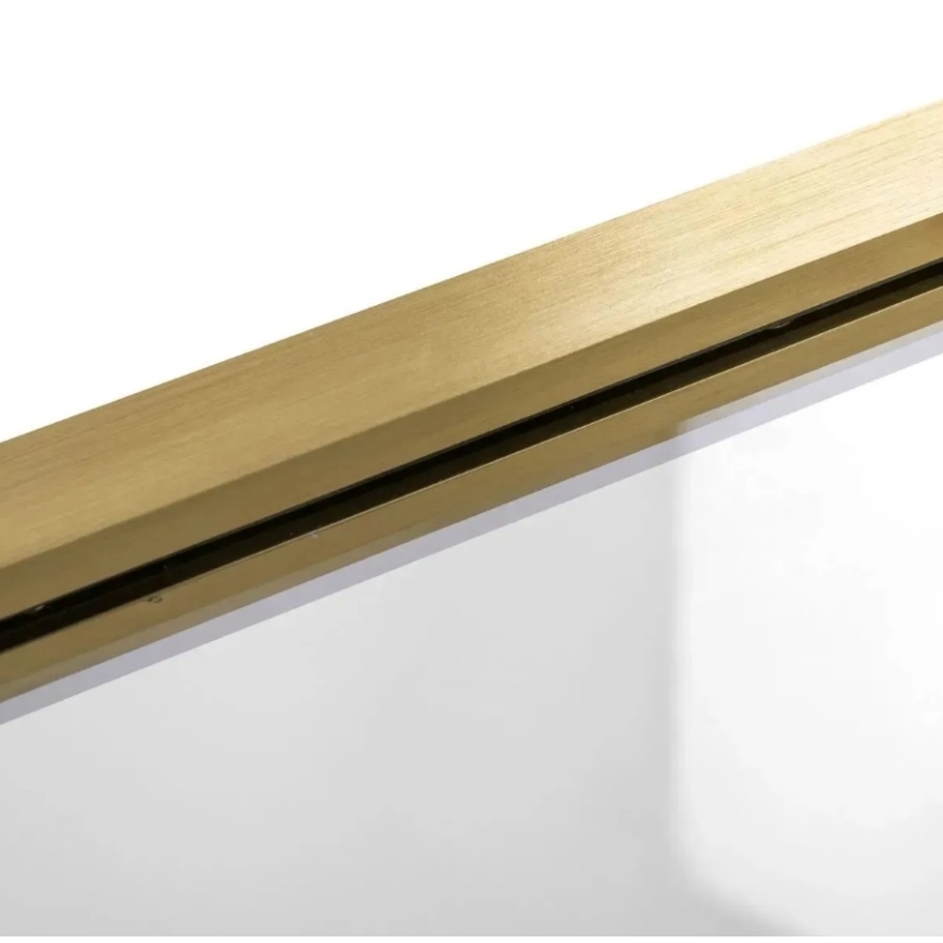 REA-K9777 - Painel dobrável para banheira AGAT 140x100 cm, acabamento dourado escovado/vidro transparente