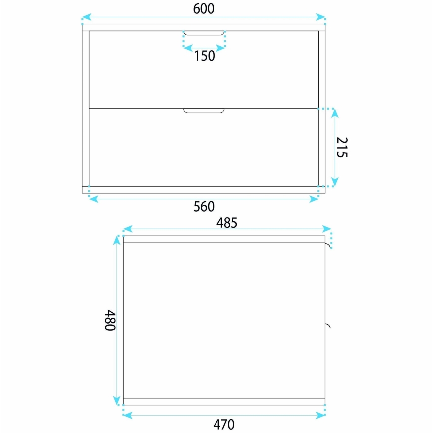 REA-M0408 - Armário suspenso de casa de banho para lavatório MONO 60x47 cm bege