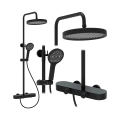 REA-P0360 - Conjunto de duche com misturador CREO preto mate