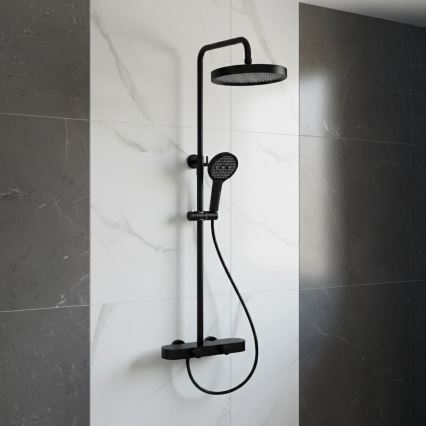 REA-P0360 - Conjunto de duche com misturador CREO preto mate