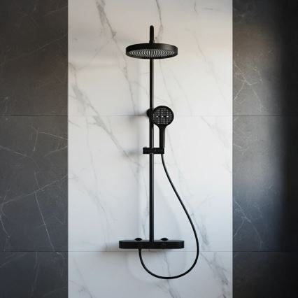 REA-P0360 - Conjunto de duche com misturador CREO preto mate