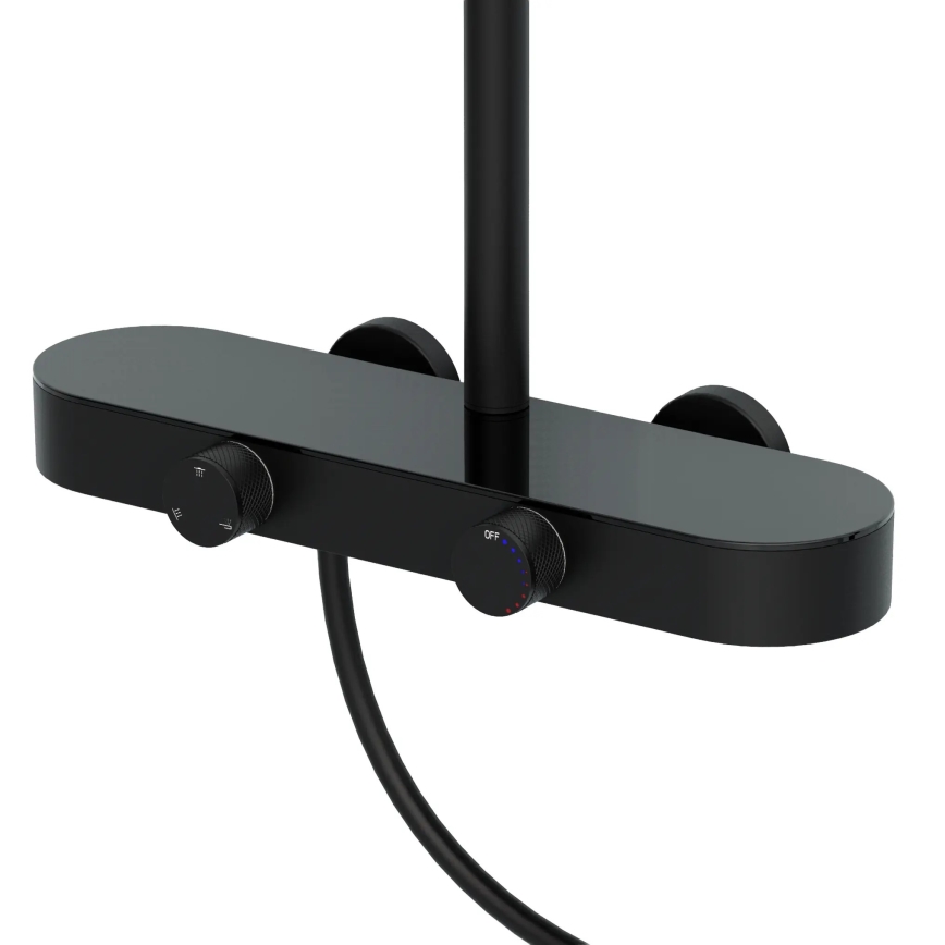 REA-P0360 - Conjunto de duche com misturador CREO preto mate