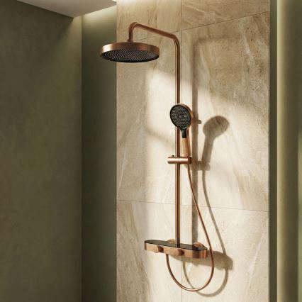 REA-P0362 - Conjunto de duche com misturador CREO em cobre escovado