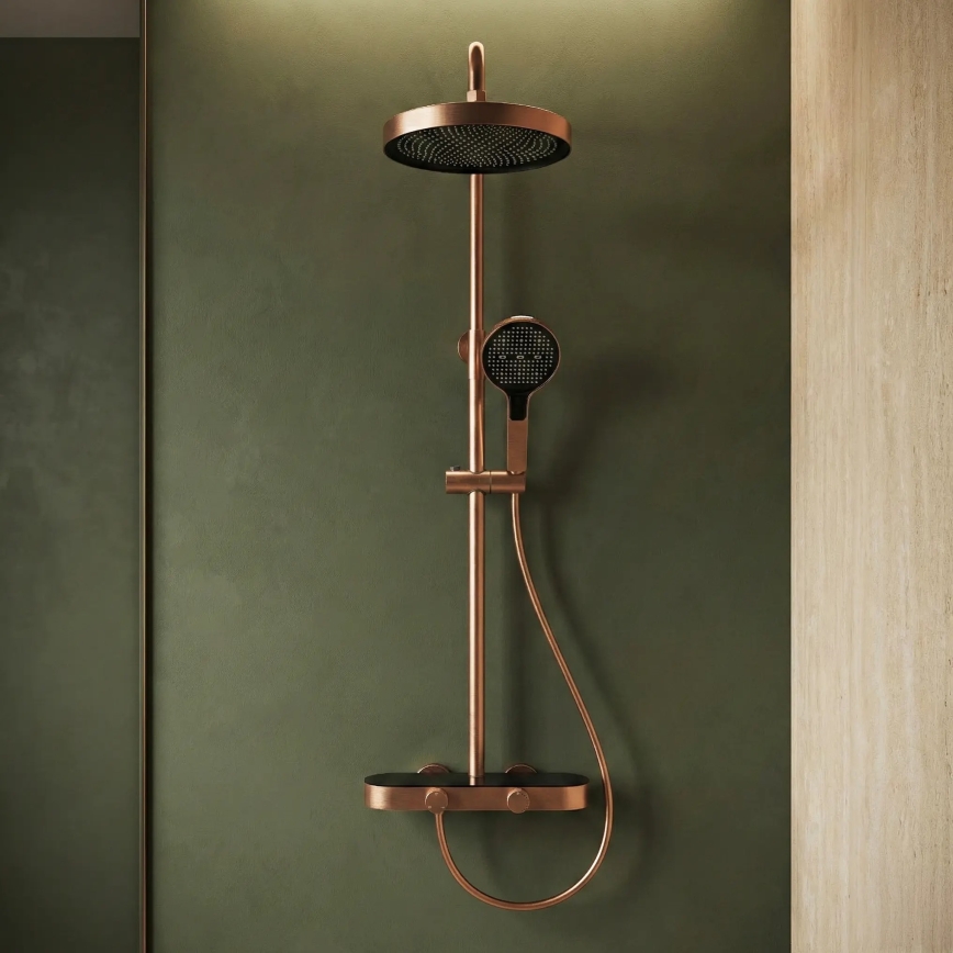 REA-P0362 - Conjunto de duche com misturador CREO em cobre escovado