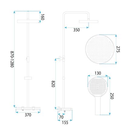 REA-P0362 - Conjunto de duche com misturador CREO em cobre escovado