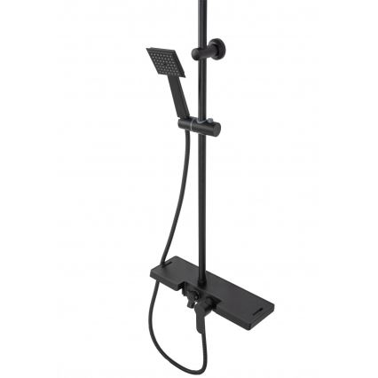 REA-P0636 - Conjunto de duche BRAVO com misturador, preto mate