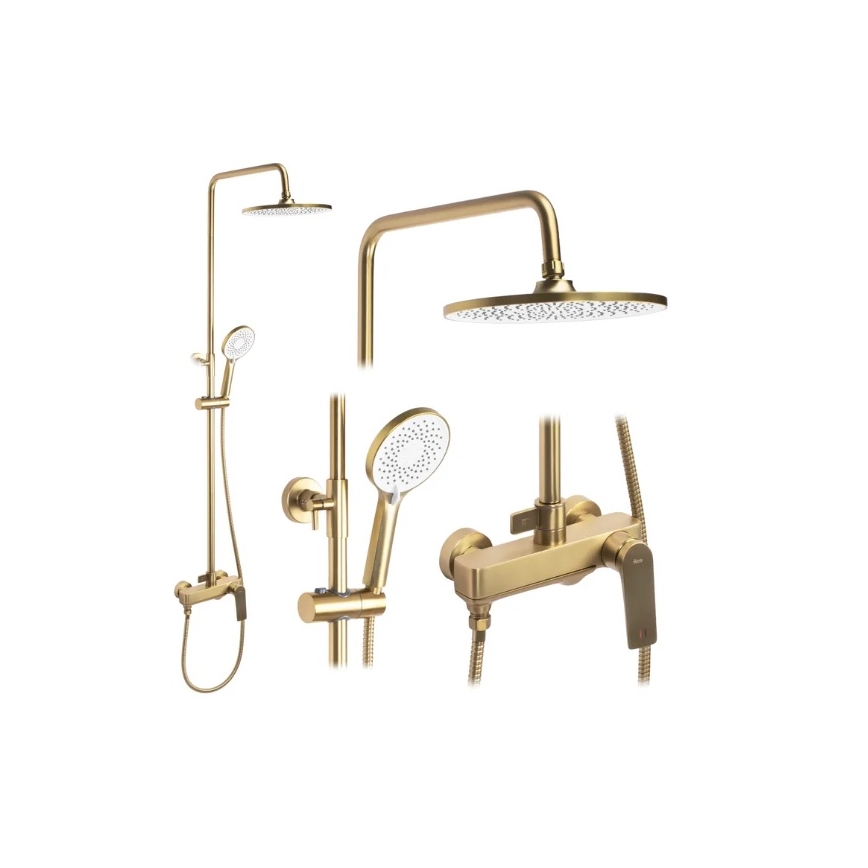 REA-P2400 - Conjunto de duche com misturador AVALON dourado escovado