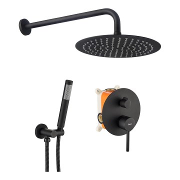 REA-P4100 - Conjunto de duche com bateria de encastre LUNGO preto