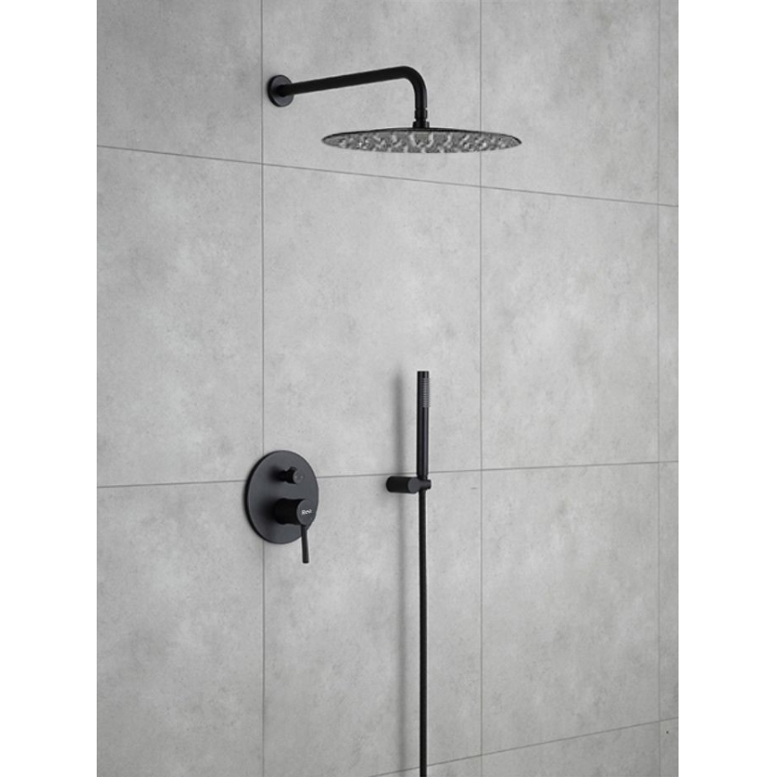 REA-P4100 - Conjunto de duche com bateria de encastre LUNGO preto