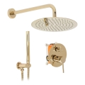 REA-P4110 - Conjunto de duche com bateria de encastrar LUNGO dourado