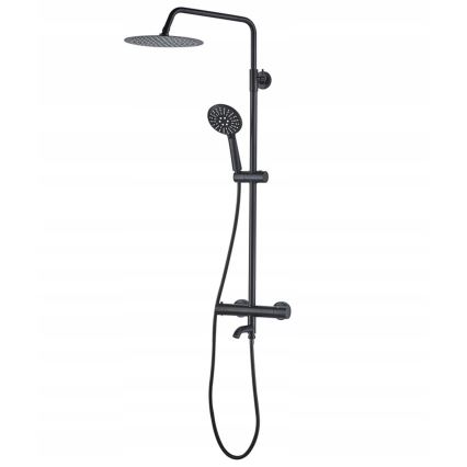 REA-P4113 - Conjunto de duche com misturador termostático LUNGO preto mate