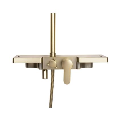 REA-P4121 - Conjunto de duche com misturador BRAVO, acabamento dourado escovado