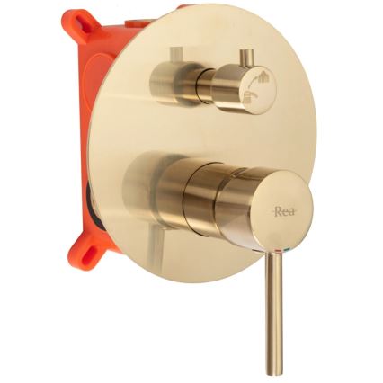 REA-P4160 - Conjunto de duche com misturador encastrado LUNGO, dourado escovado