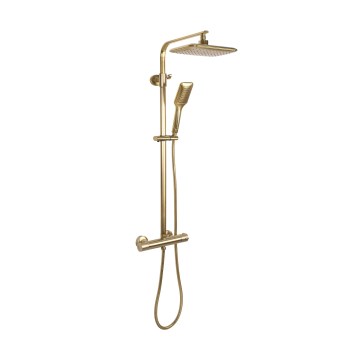 REA-P5004 - Conjunto de duche com misturador termostático TOM, acabamento dourado escovado
