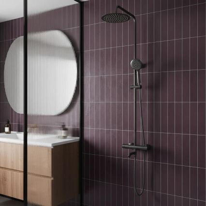 REA-P6386 - Conjunto de duche com misturador termostático LUNGO titânio