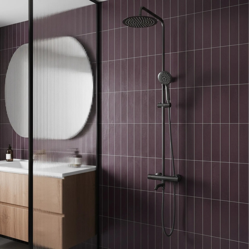 REA-P6386 - Conjunto de duche com misturador termostático LUNGO titânio