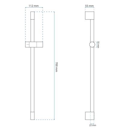 REA-P6500 - Suporte para ducha de mão, 70 cm, dourado escovado